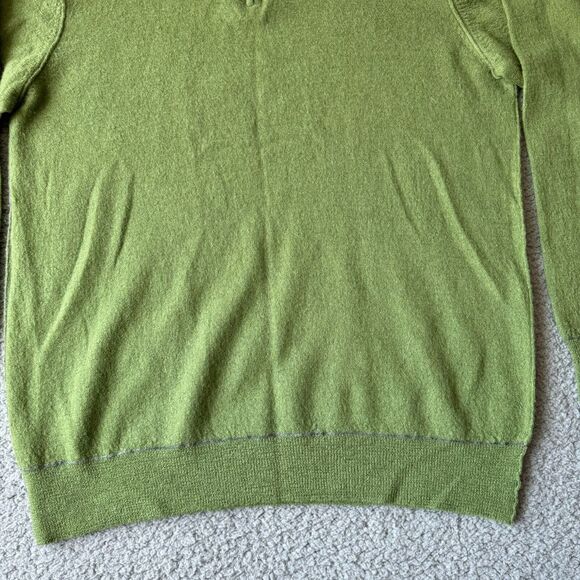 NEW Martin Gordon Sweater Mens Large Green Wool 1/4 Zip Pullover Preppy Outdoor - Picture 5 of 10